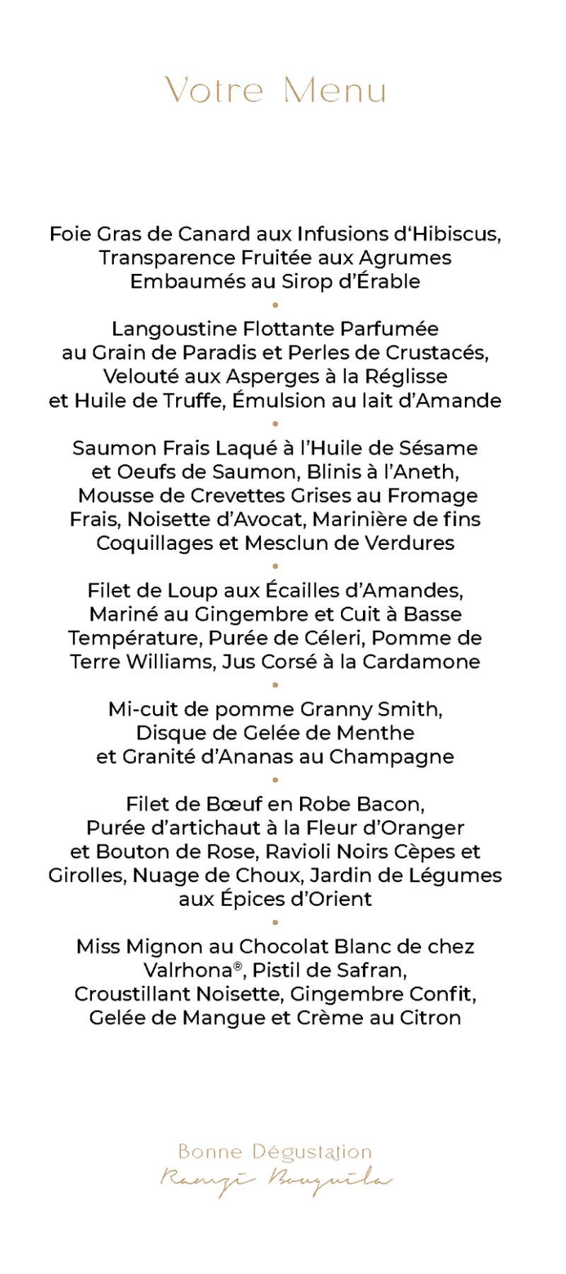 Menu NouelAn